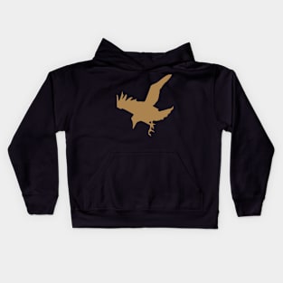 Raven or Crow In Flight Silhouette Cut Out Kids Hoodie